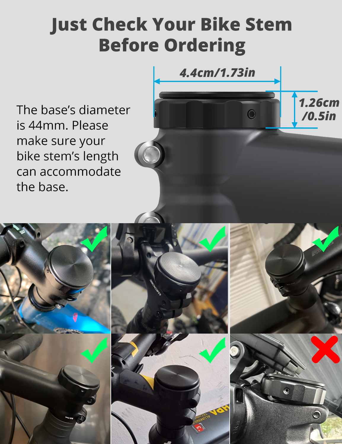 SUPMEGA Hidden Bicycle Stem Cap Mount for AirTag